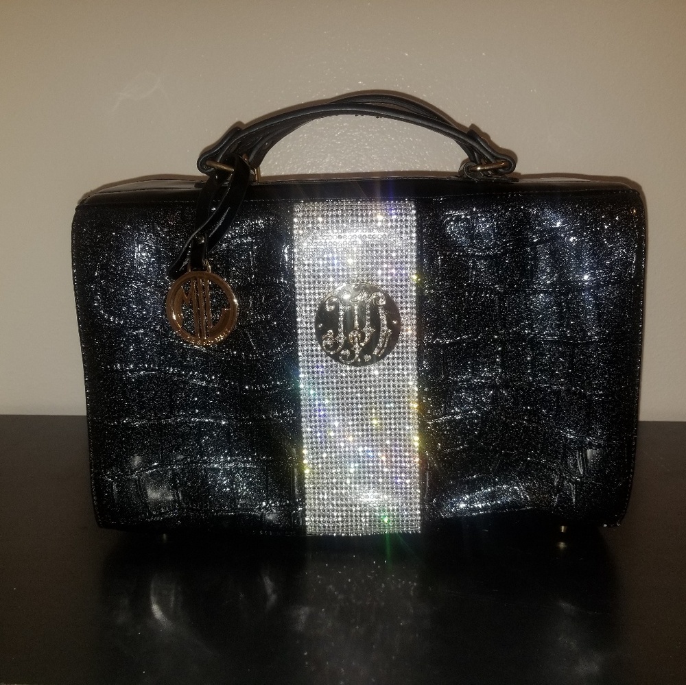 Patent Leather black travel satchel